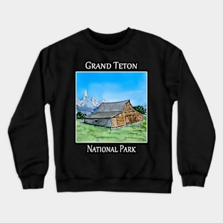 Famous barn in the Mormon Row Historic District in the Grand Teton National Park in Wyoming Crewneck Sweatshirt